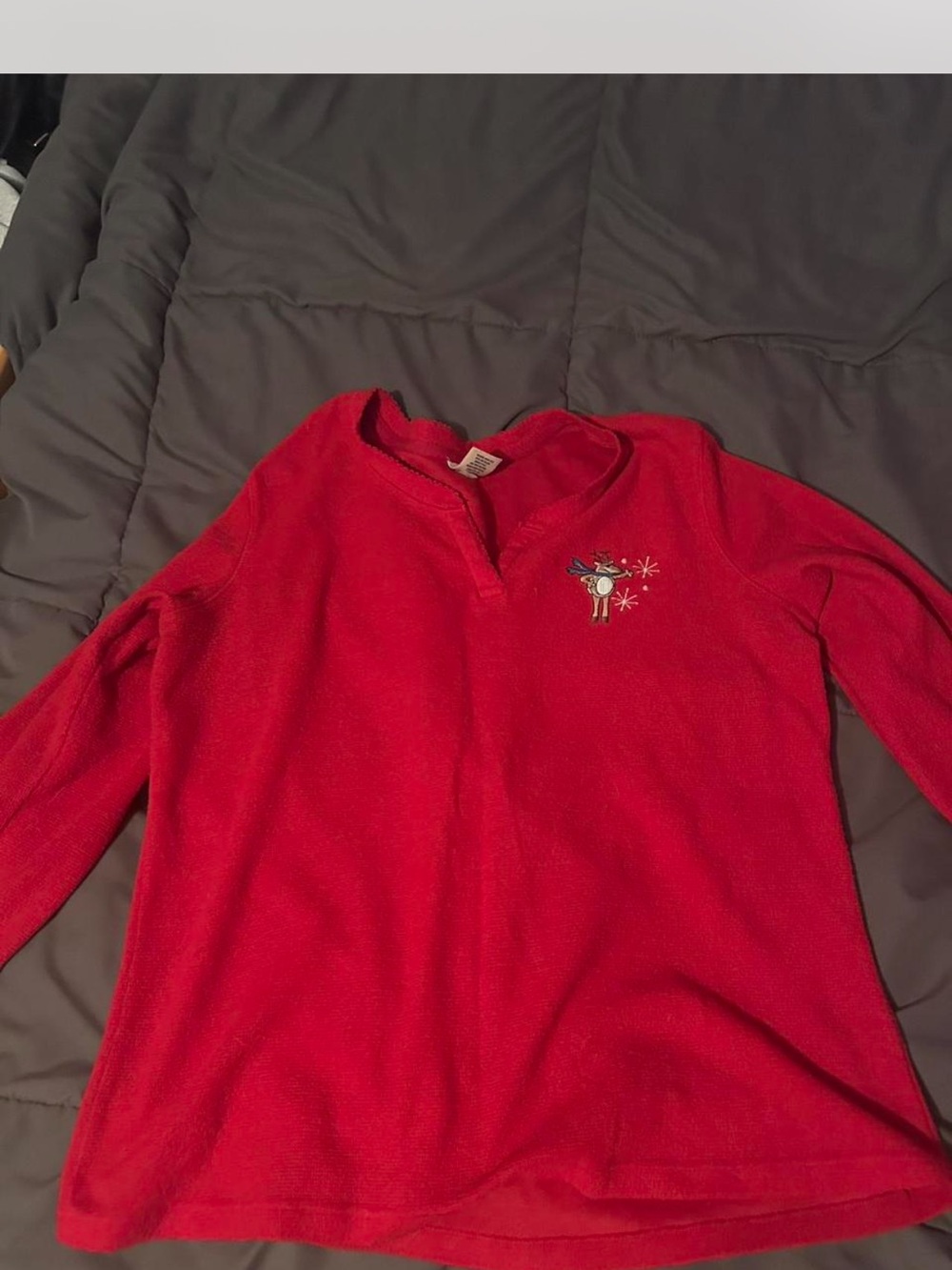 Red Holiday Reindeer Pullover
